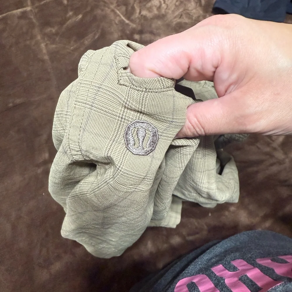 lululemon athletica Beige Flat Front Men Shorts